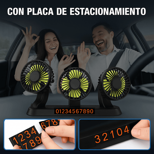 🚗Ventilador Triple Cabezal 360º Para Auto❄️ - SportFree