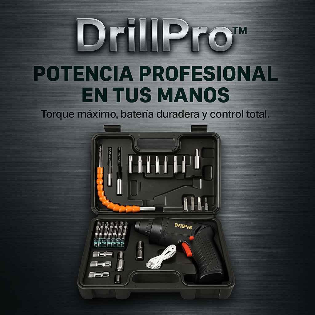 DrillPro™ Kit Destornillador Inalámbrico