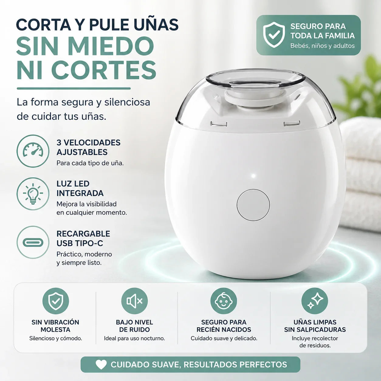 SafeTrim™ Family Cortaúñas Eléctrico