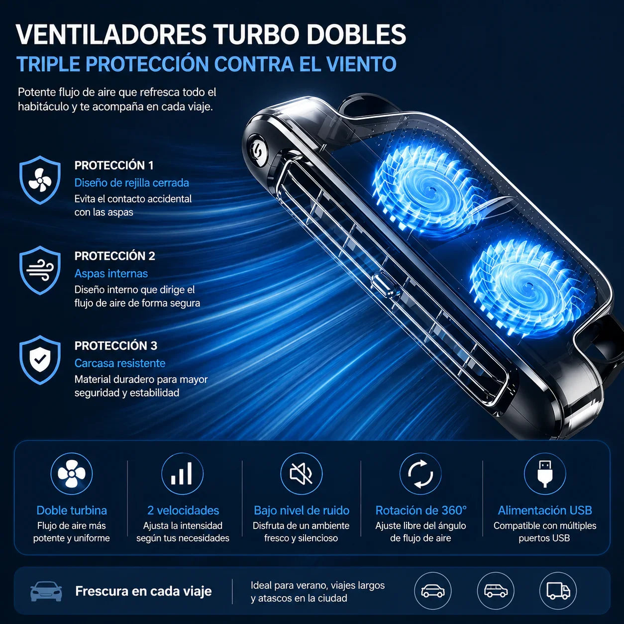 BackCool™ Ventilador Para Asiento Trasero