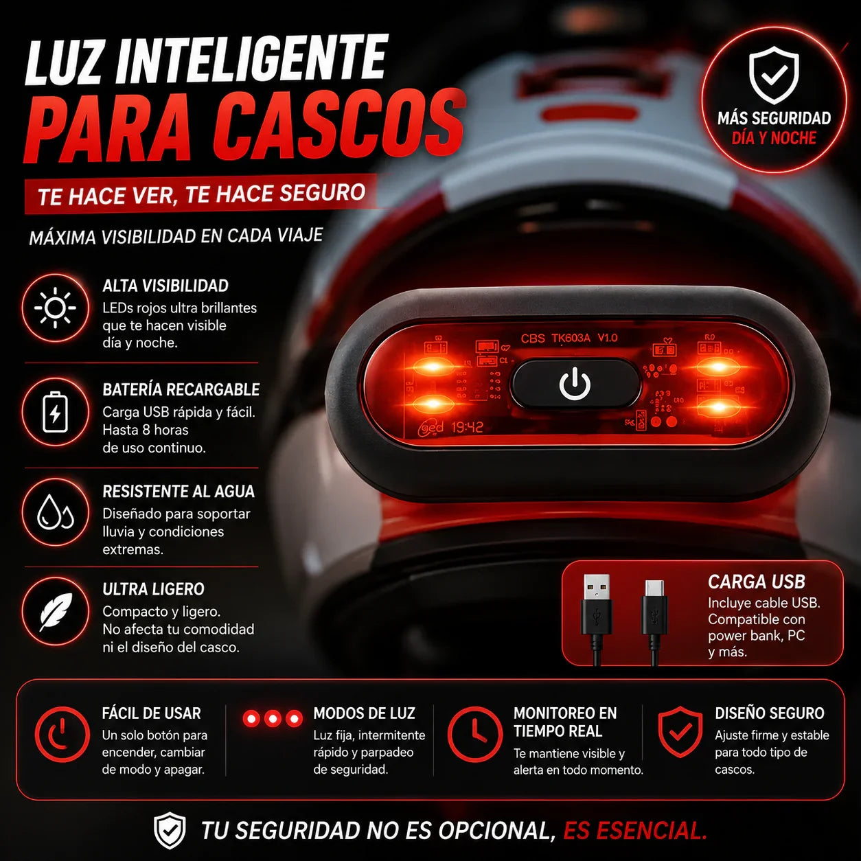 VisiSafe™ Luz de seguridad para casco