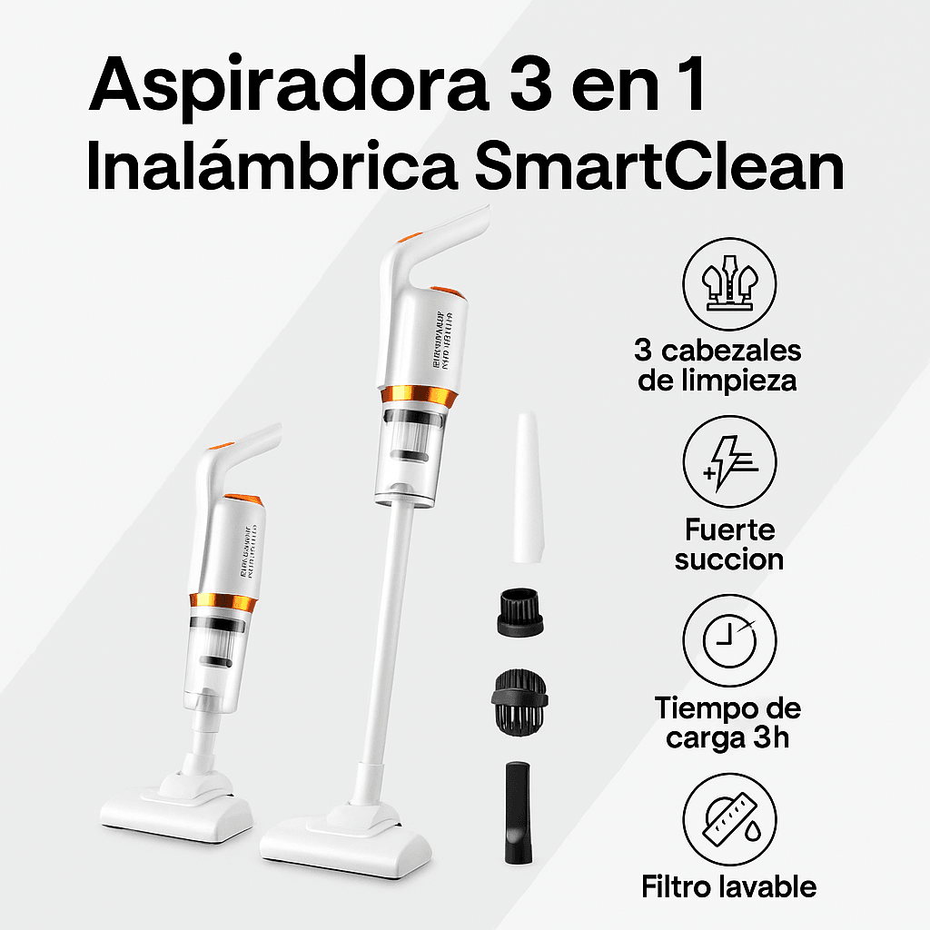 Aspiradora 3 en 1 Inalámbrica SmartClean
