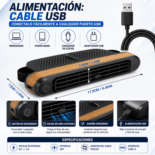 BackCool™  Ventilador para asiento trasero