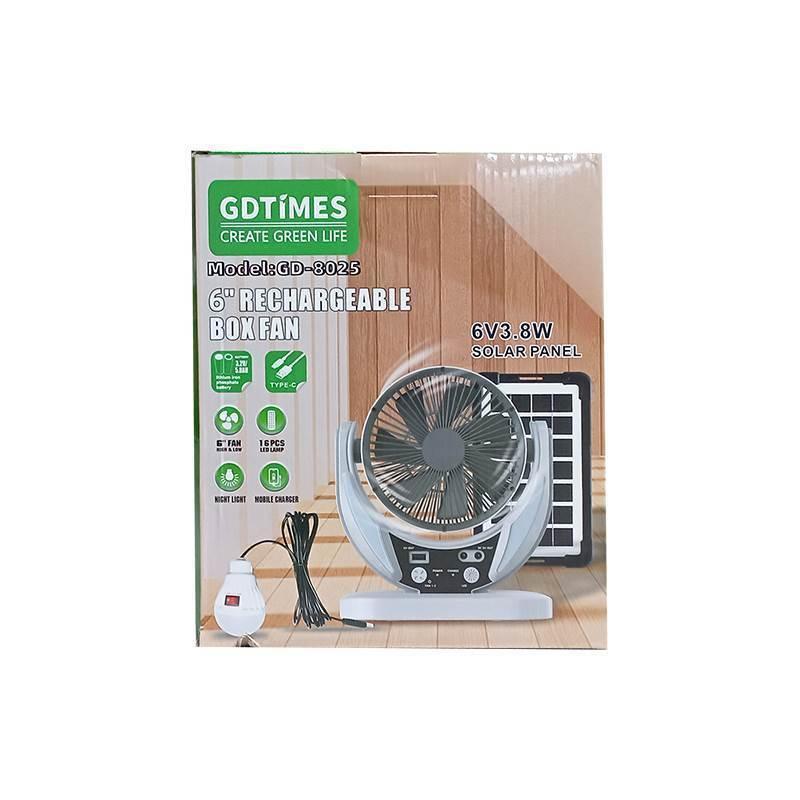 ECO Ventilador Recargable De Energía Solar + Bombilla Led - SportFree