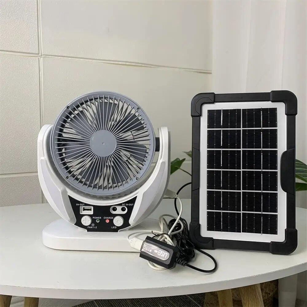 ECO Ventilador Recargable De Energía Solar + Bombilla Led - SportFree