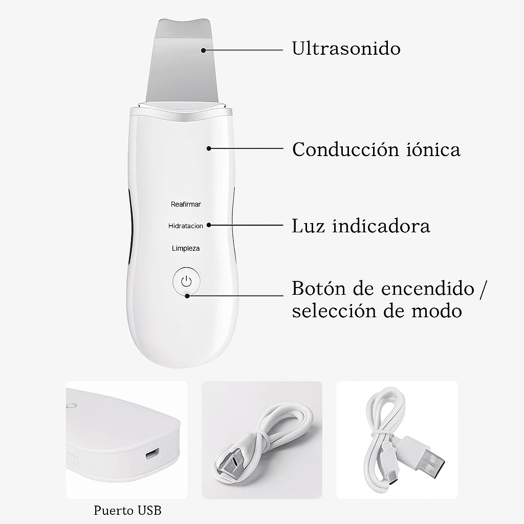 🌻👱‍♀️💄Limpiador Facial 3 En 1 / Espátula Ultrasónica🌻👱‍♀️💄 - SportFree